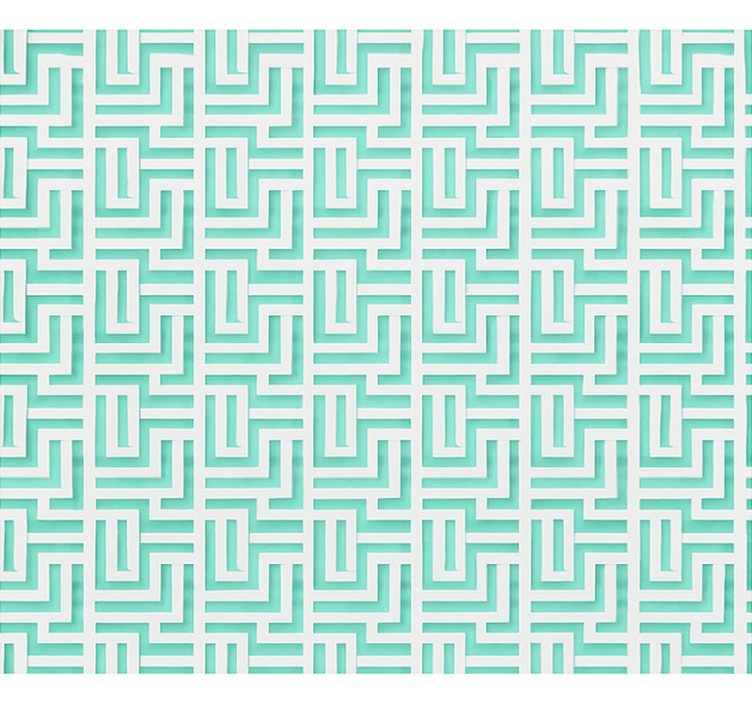 Tenda a rullo sala da pranzo effetto quadrati geometrici blu - TenStickers