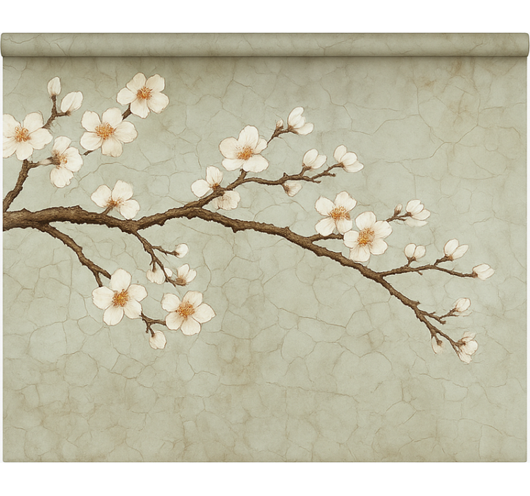 Tenda a rullo sala da pranzo albero giapponese in fiore - TenStickers