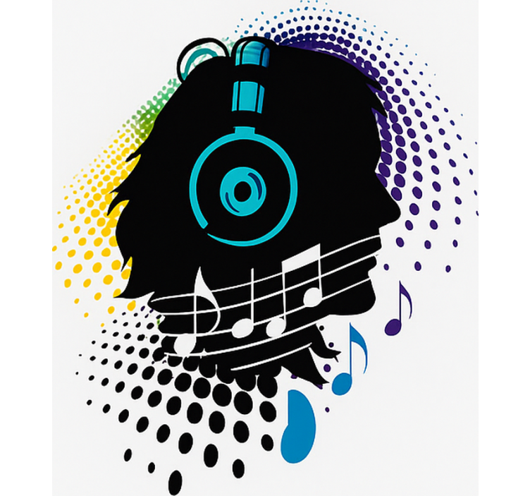 Tenda a rullo camera ragazzi testa di musica - TenStickers