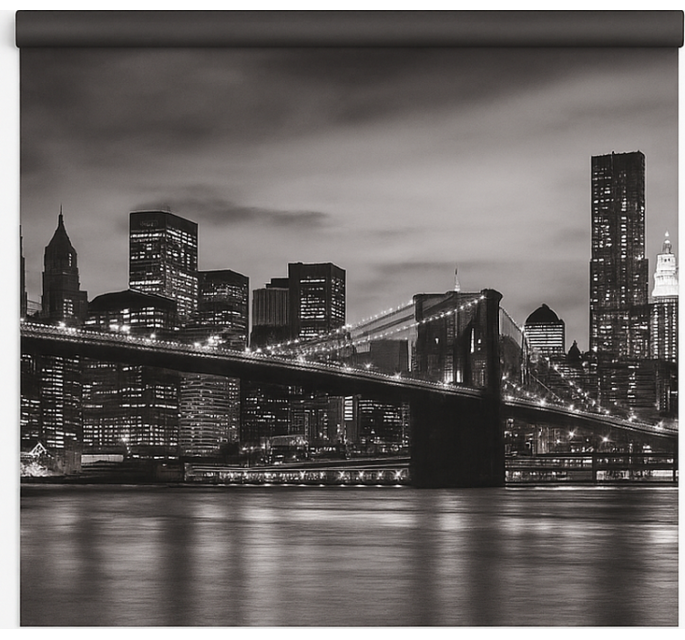 Tenda a rullo per ufficio città di notte - TenStickers