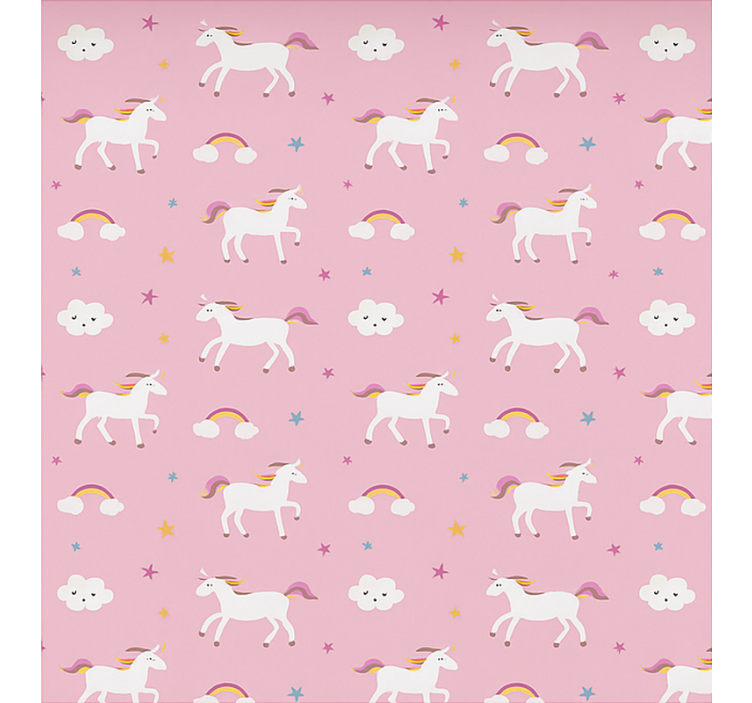 Tenda a rullo stile nordico unicorni danzanti rosa - TenStickers