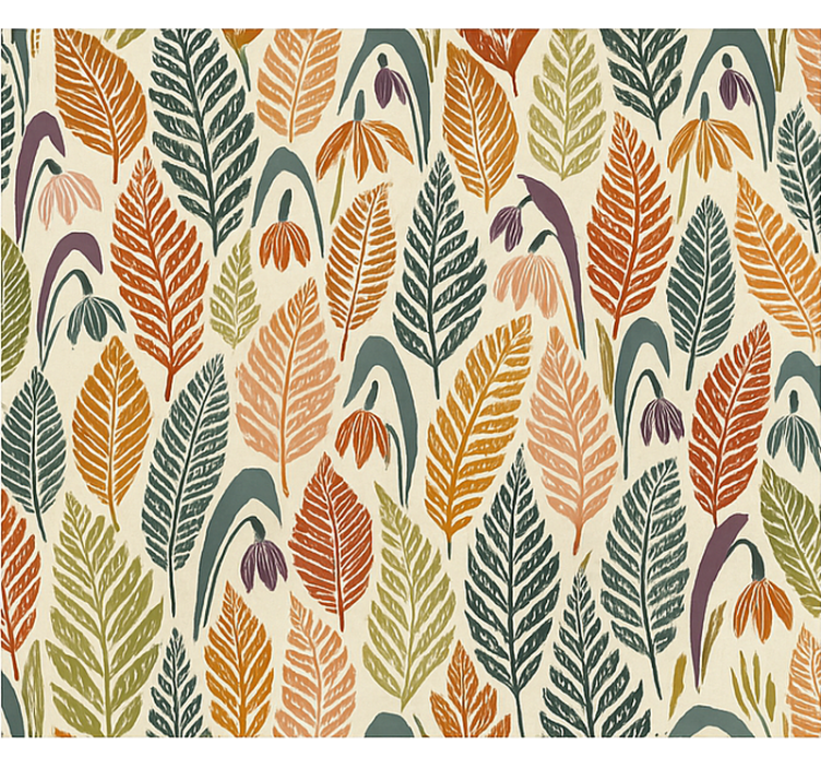 Tenda a rullo stile nordico fantasia floreale multicolore - TenStickers