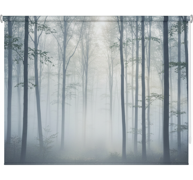 Tenda a rullo alberi murale di nebbia atmosferica - TenStickers