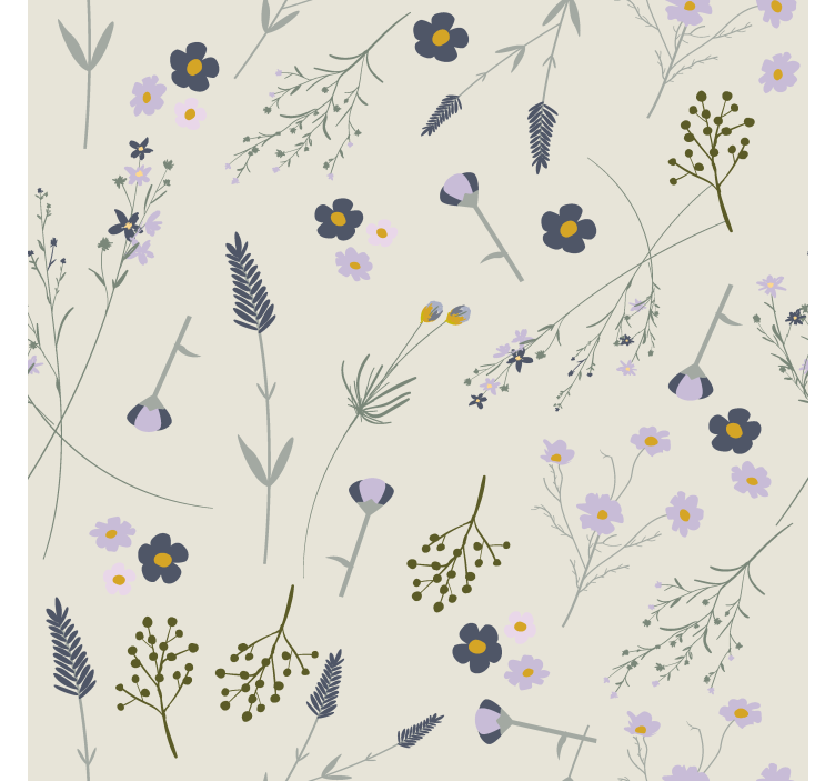 Tenda a rullo cucina fiori selvatici viola - TenStickers