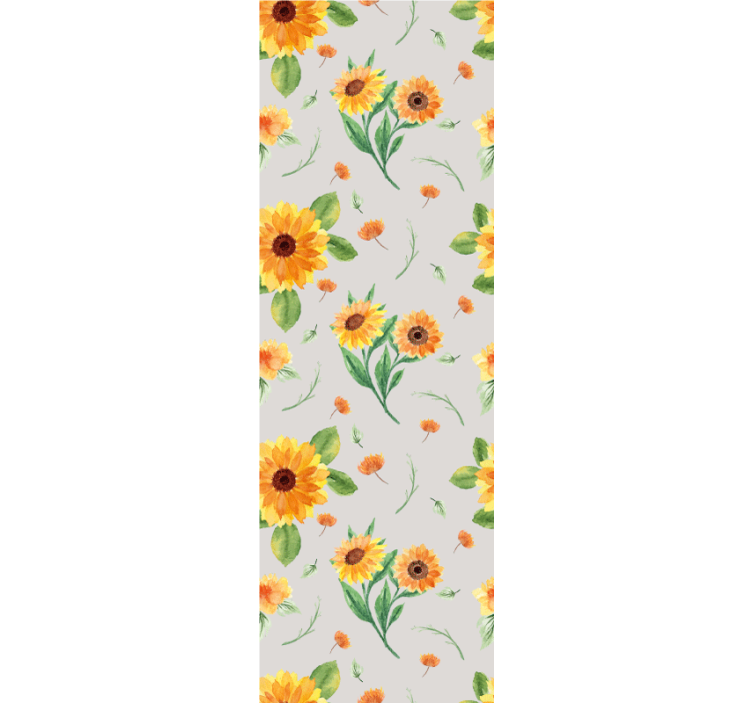 Tenda a rullo cucina motivo fiori girasole acquerello - TenStickers
