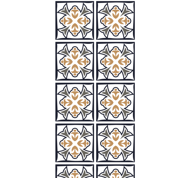 Tenda a rullo cucina piastrelle portoghesi beige e nere - TenStickers