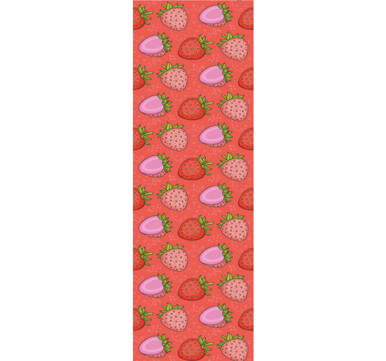 Tenda a rullo cucina fragole rosse e rosa seamless - TenStickers