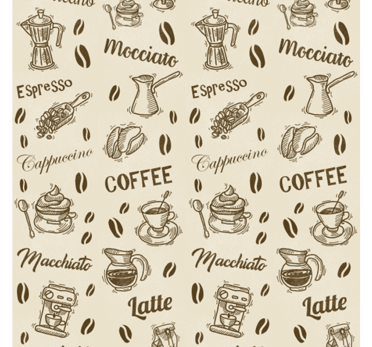 Tenda a rullo cucina motivi nome caffè 3d - TenStickers