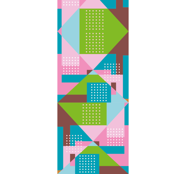 Tenda a rullo sala da pranzo motivo geometrico pastello - TenStickers