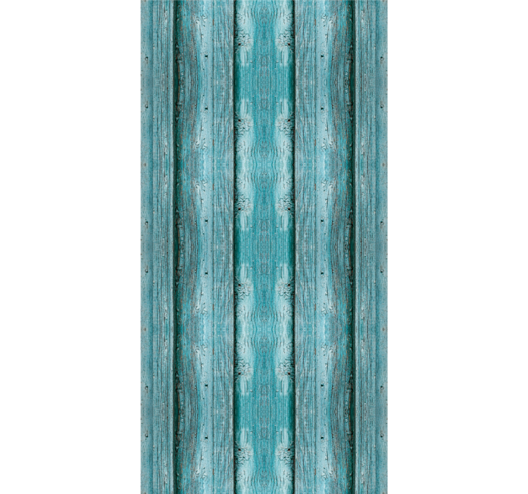 Tenda a rullo sala da pranzo effetto legno blu - TenStickers