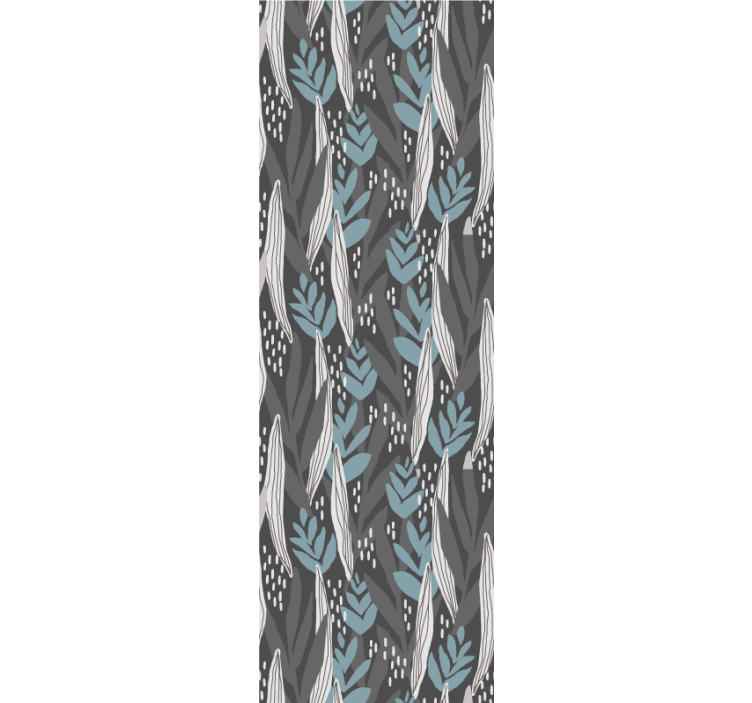 Tenda a rullo sala da pranzo acquello floreale grigio - TenStickers