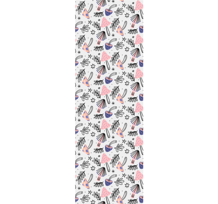 Tenda a rullo sala da pranzo funghi e fiori classici - TenStickers