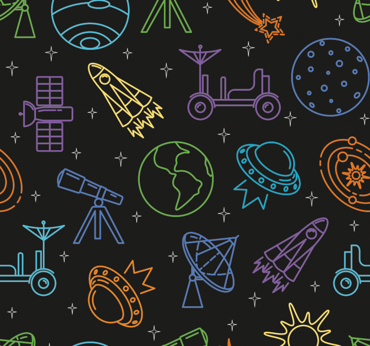 Tenda a rullo cameretta esplorazione celestiale - TenStickers