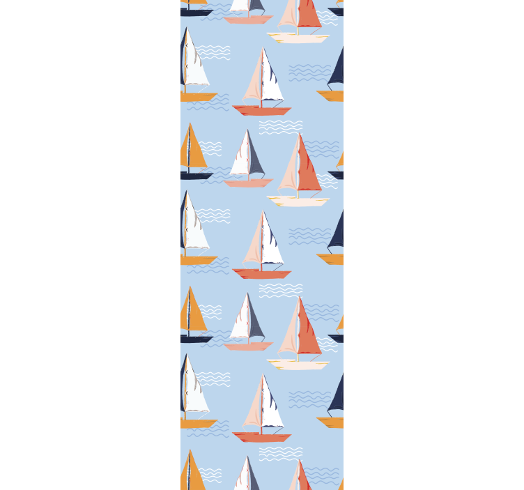 Tenda a rullo cameretta motivo barche felici - TenStickers