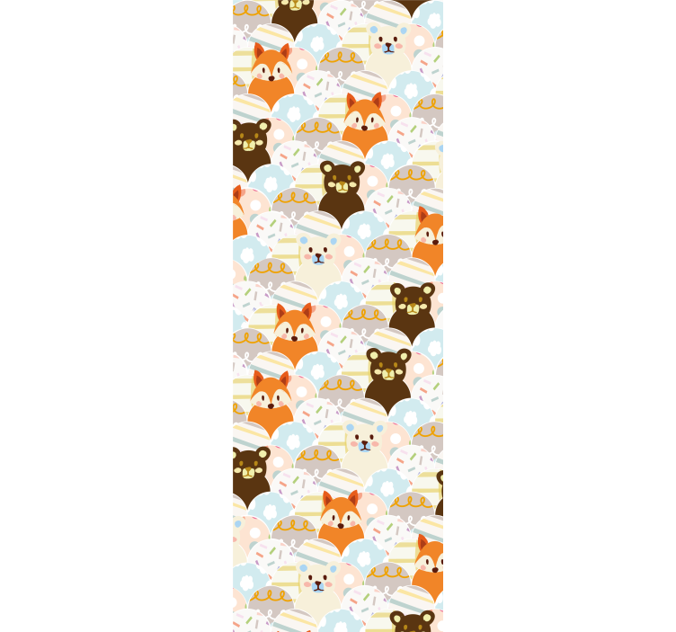 Tenda a rullo cameretta design orso e volpe bambini - TenStickers