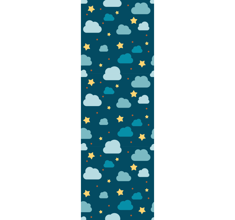 Tenda a rullo cameretta notte stellata con nuvole - TenStickers