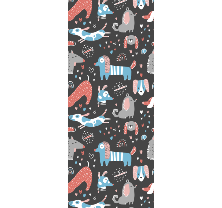 Tenda a rullo cameretta illustrazione cani carini - TenStickers