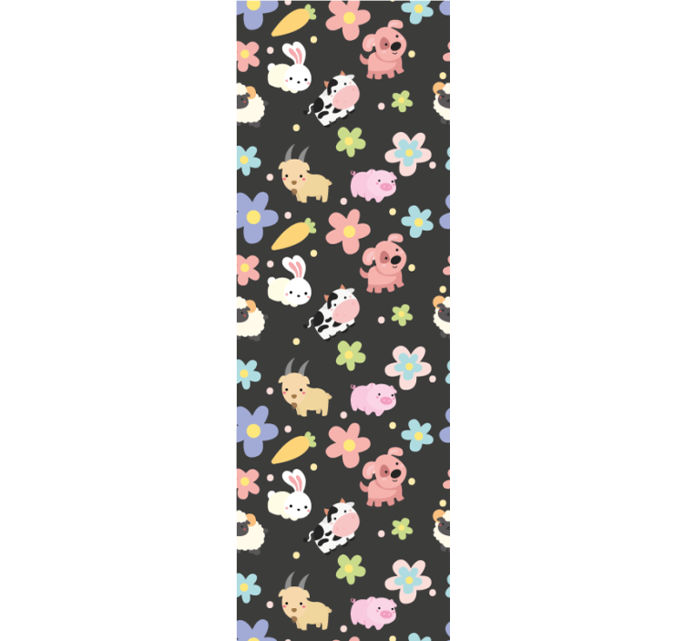 Tenda a rullo cameretta animali selvatici e conigli - TenStickers