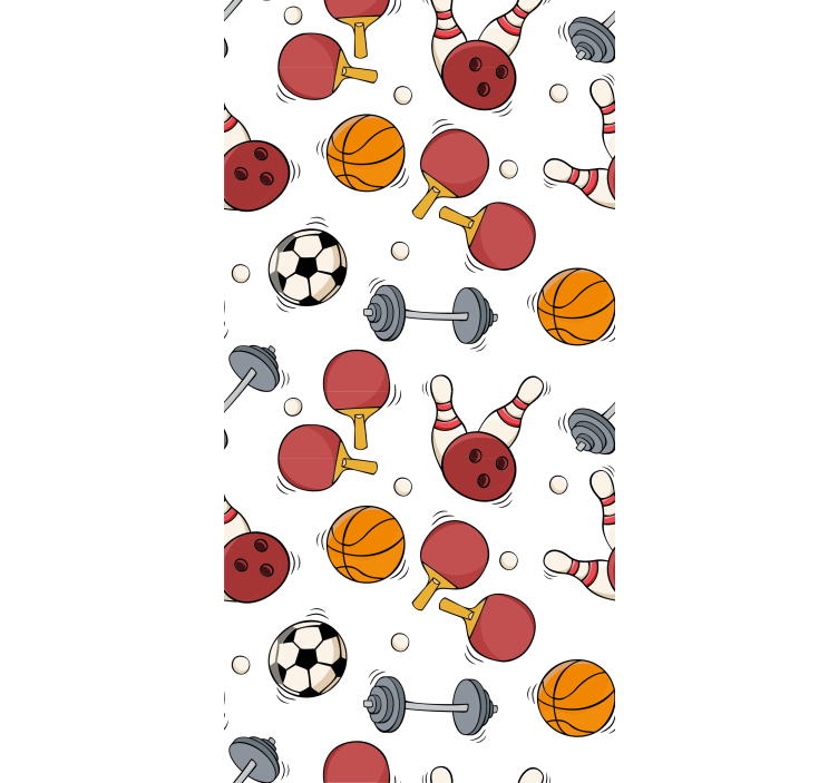 Tenda a rullo cameretta attrezzature sportive doodle - TenStickers