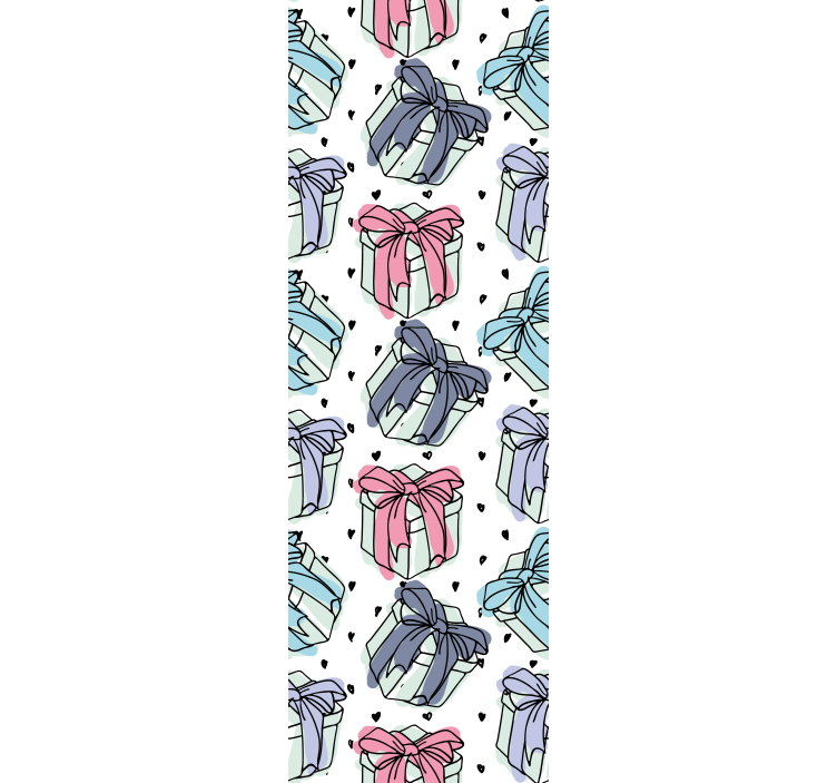 Tenda a rullo cameretta scatole regalo con cuoricini - TenStickers