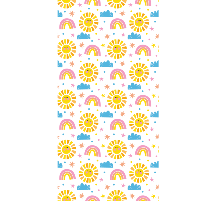 Tenda a rullo cameretta arcobaleni sole e nuvole - TenStickers