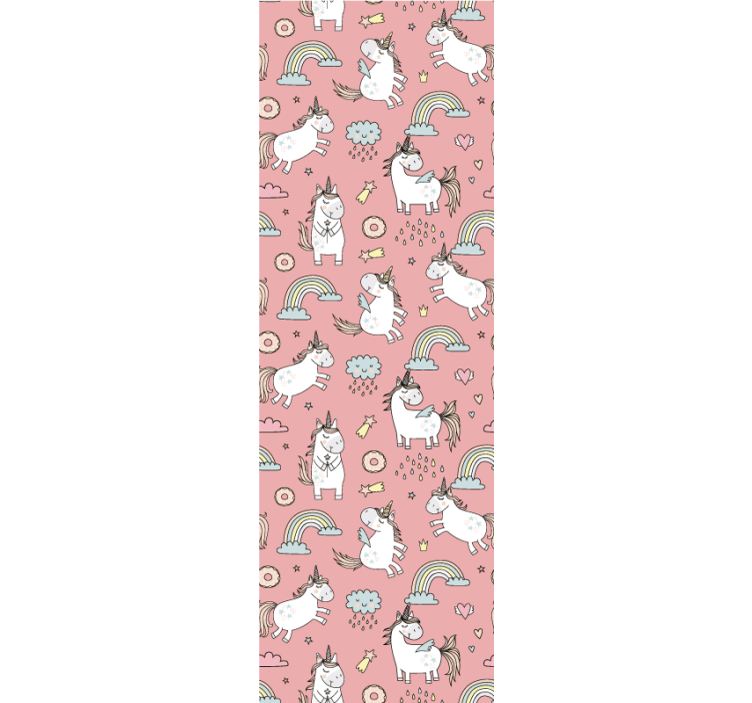 Tenda a rullo cameretta unicorni rosa e arcobaleni - TenStickers