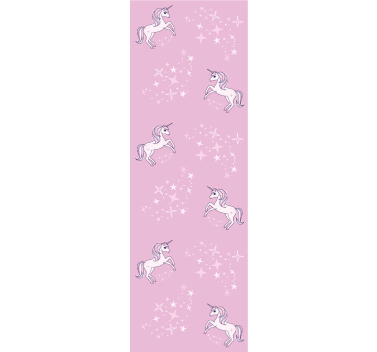 Tenda a rullo cameretta motivo rosa con unicorni - TenStickers