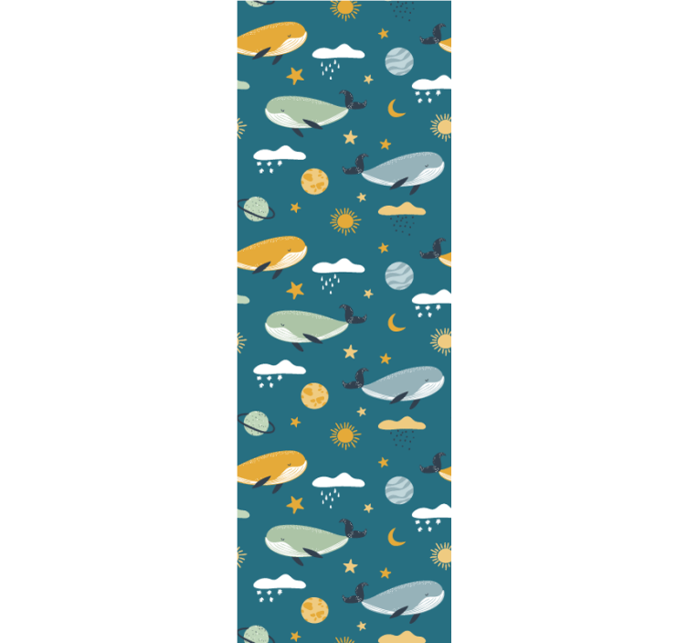Tenda a rullo cameretta motivo balena alla moda - TenStickers