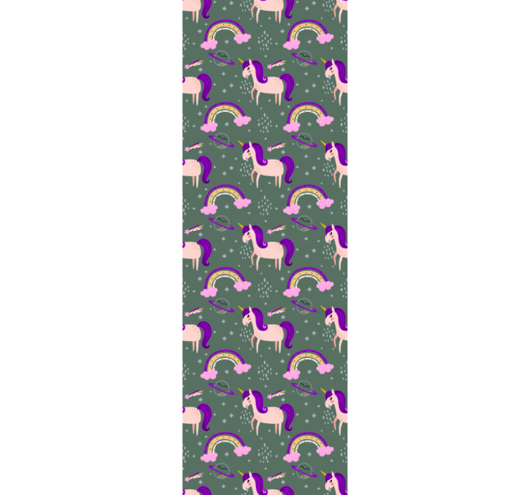 Tenda a rullo cameretta unicorni rosa e verdi - TenStickers