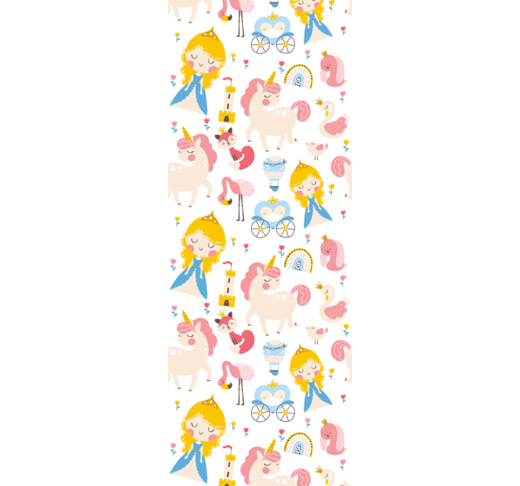Tenda a rullo cameretta principesse e unicorni - TenStickers