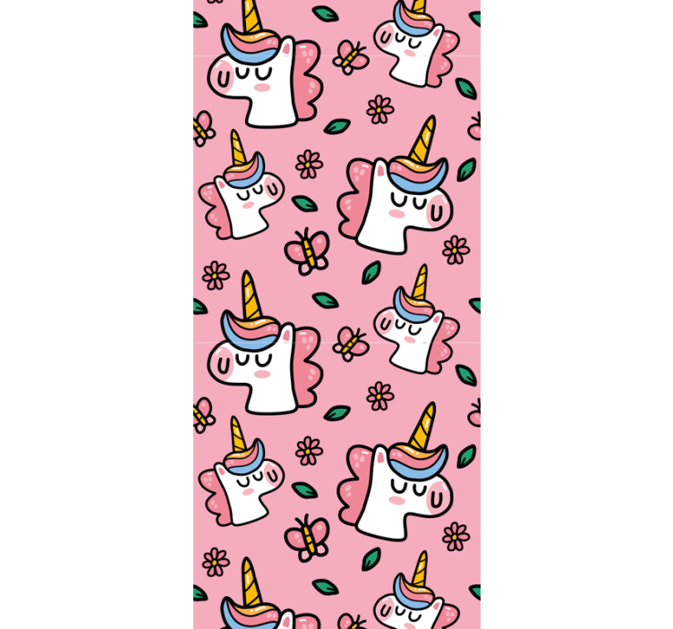 Tenda a rullo cameretta unicorno fiorito carino - TenStickers