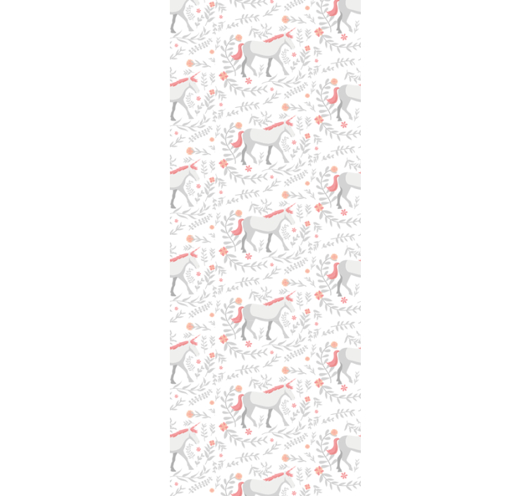 Tenda a rullo cameretta motivo unicorno con foglie - TenStickers