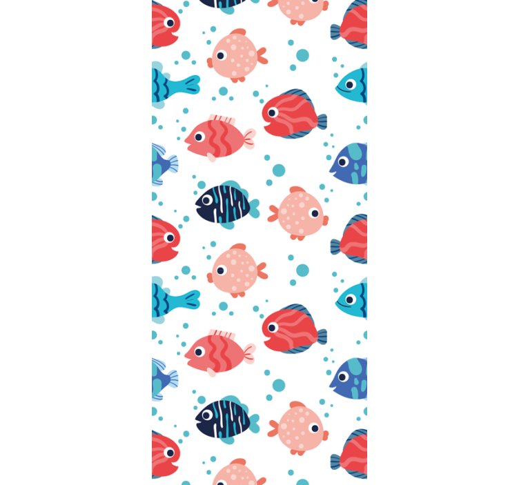 Tenda a rullo cameretta pesci rosa e blu - TenStickers