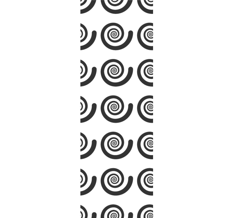 Tenda a rullo cameretta spirale ipnotica bianco e nero - TenStickers