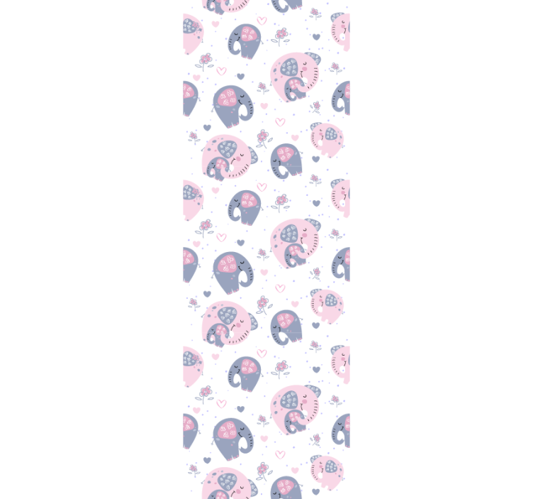 Tenda a rullo cameretta elefanti rosa carini - TenStickers
