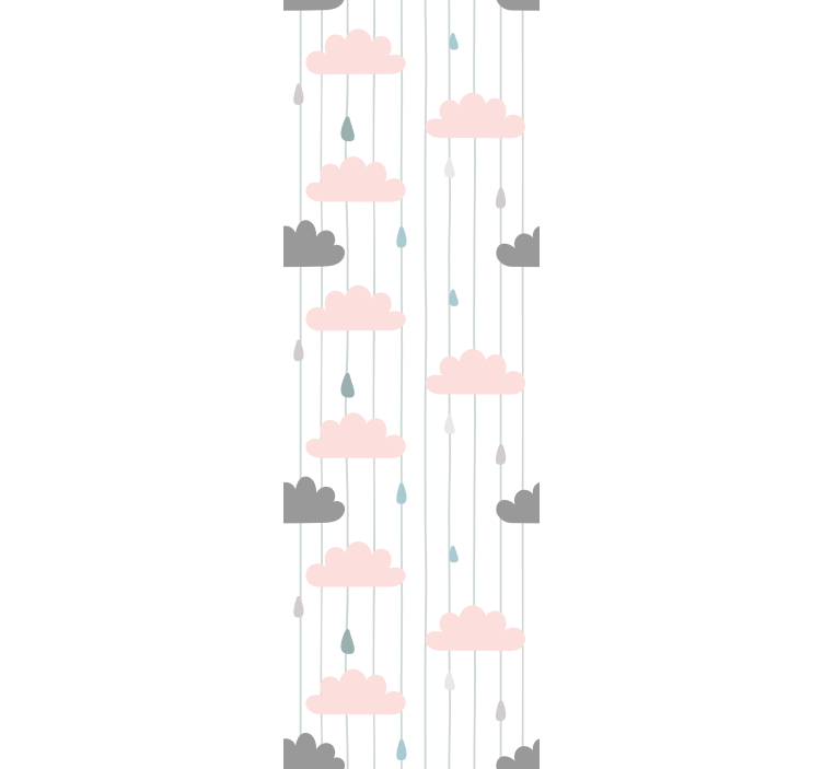 Tenda a rullo cameretta nuvole rosa e grigie - TenStickers