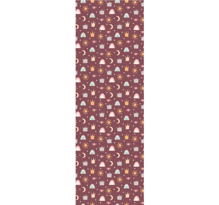 Tenda a rullo cameretta corone e arcobaleni - TenStickers