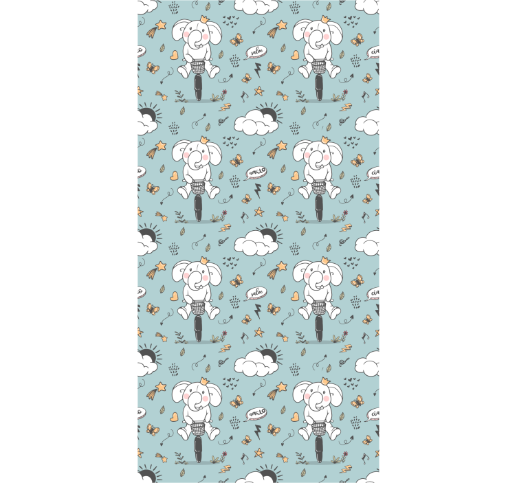 Tenda a rullo cameretta elefanti che salutano - TenStickers