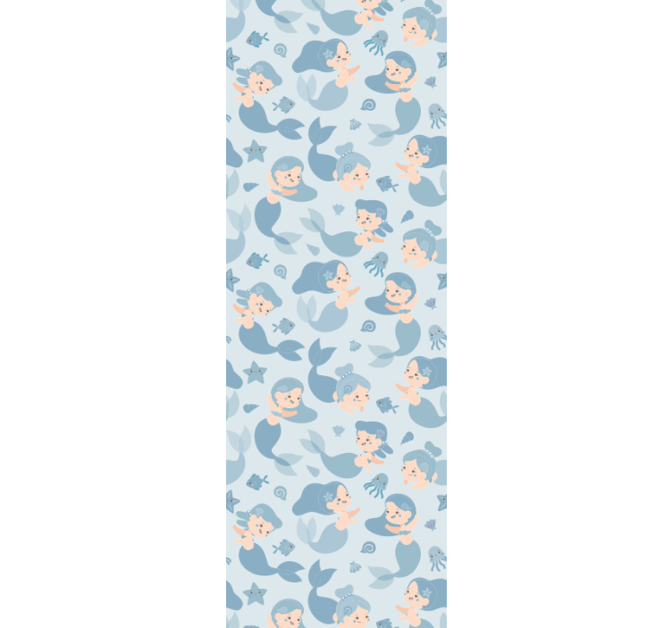 Tenda a rullo cameretta sirena blu sorridente - TenStickers