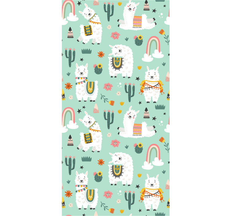 Tenda a rullo cameretta arcobaleni e cactus - TenStickers