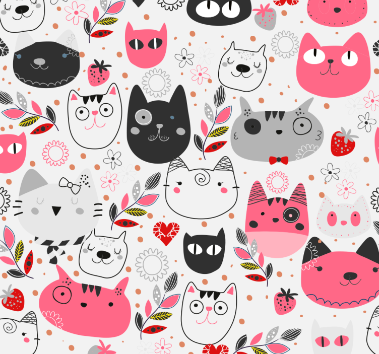 Tenda a rullo cameretta gatti illustrati - TenStickers