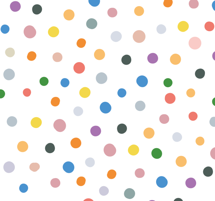 Tenda a rullo cameretta pois colorati su bianco - TenStickers