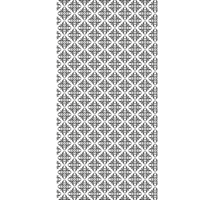 Tenda a rullo per ufficio floreale nera elegante - TenStickers