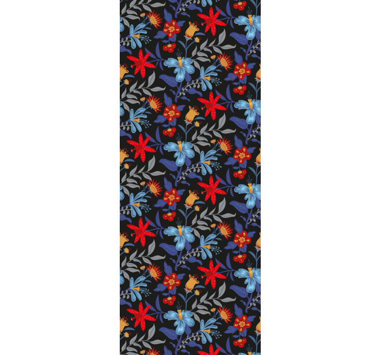 Tenda a rullo per ufficio stampa floreale 'tricot' nera - TenStickers