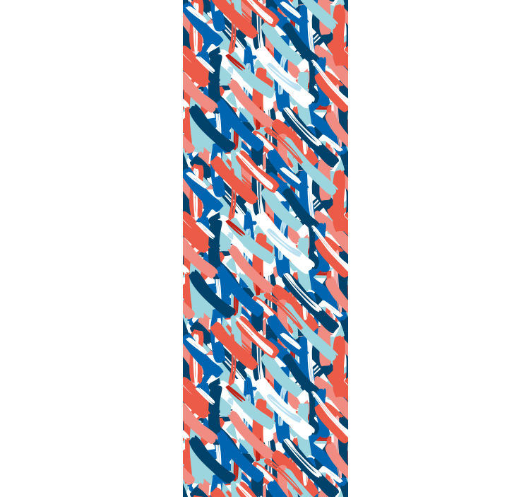 Tenda a rullo camera ragazzi tratti di pennello rossi blu - TenStickers