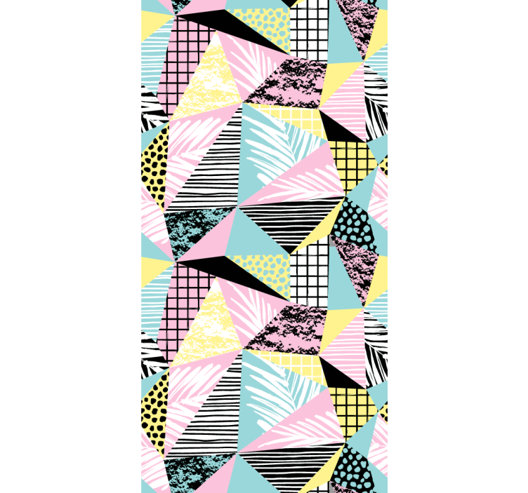 Tenda a rullo moderna design tropicale con palme e geometrie - TenStickers