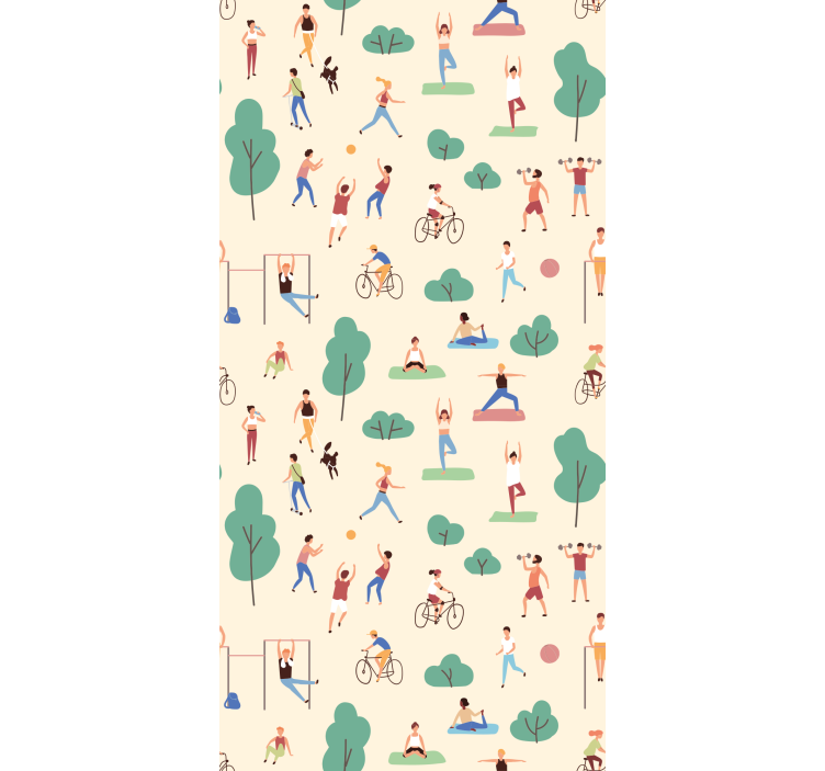 Tenda a rullo moderna persone che praticano sport - TenStickers