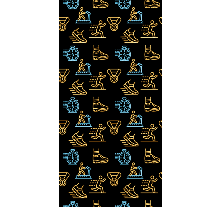 Tenda a rullo moderna icone vettoriali neon su nero - TenStickers