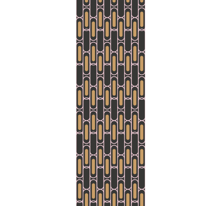 Tenda a rullo moderna motivo geometrico rosa e marrone - TenStickers