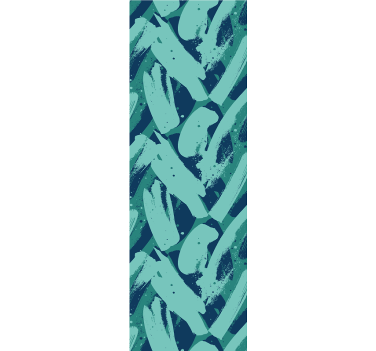 Tenda a rullo moderna con pennellate verdi e blu - TenStickers